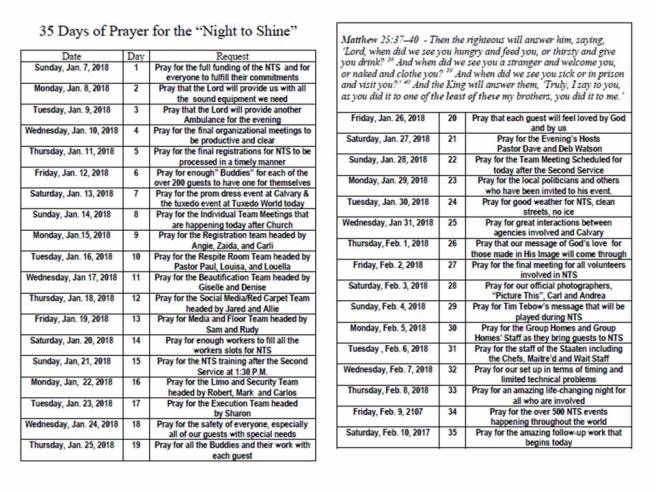 Night to Shine Prayer